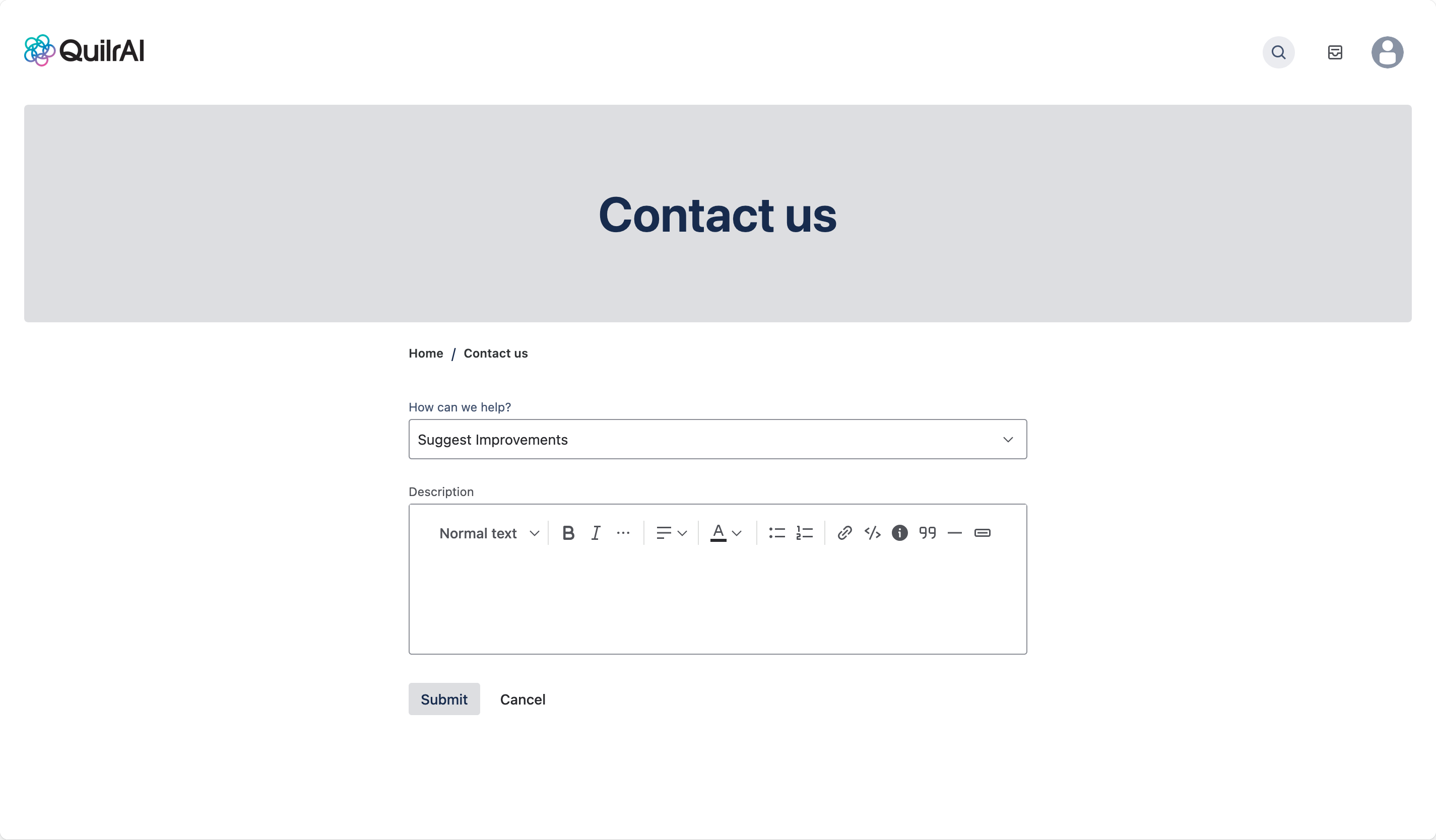Suggest improvements form